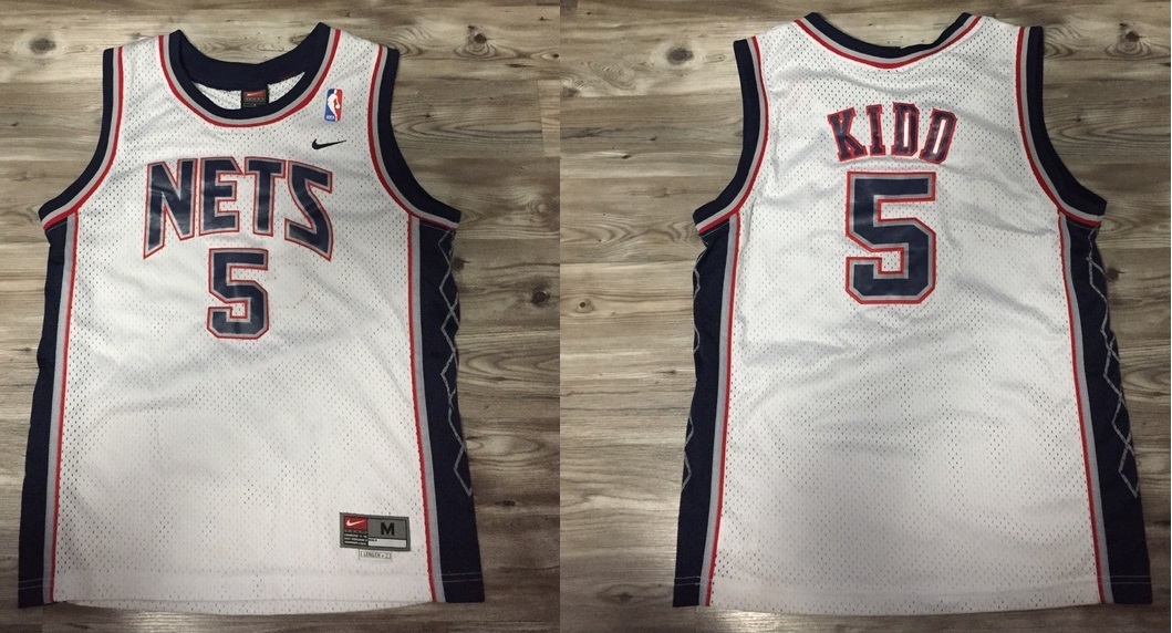 Men's Brooklyn Nets #5 Jason Kidd White Stitched Jersey